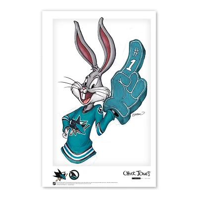 Bugs Bunny San Jose Sharks 11" x 17" Looney Tunes Poster Print
