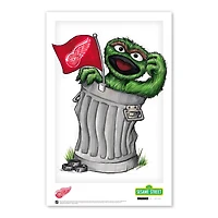 Oscar the Grouch Detroit Red Wings 11" x 17" Sesame Street Poster Print
