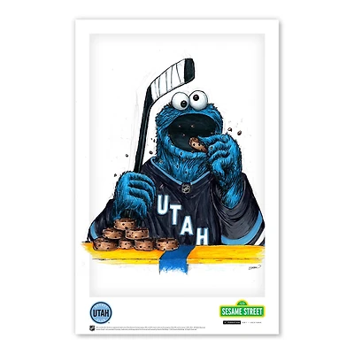 Cookie Monster Utah Mammoth 11" x 17" Sesame Street Poster Print