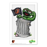 Oscar the Grouch Baltimore Orioles 11" x 17" Sesame Street Poster Print