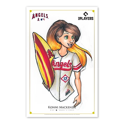 Los Angeles Angels 11" x 17" Konni Mackenzie Women In Sports Poster