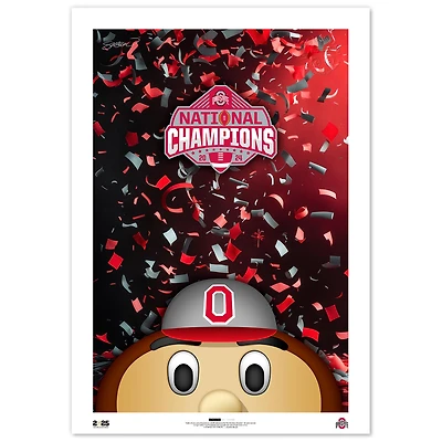 Ohio State Buckeyes 24" x 36" Minimalist College Football Playoff 2024 National Champions Limited Edition Fine Art Poster