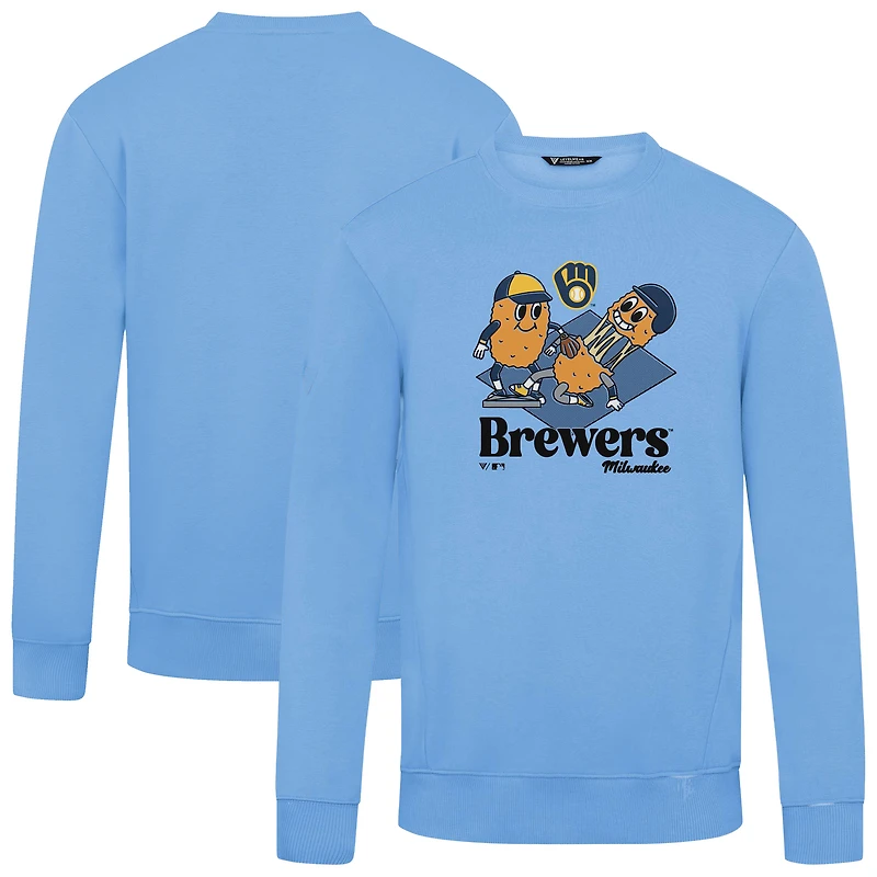 Men's Levelwear  Light Blue Milwaukee Brewers Zane Ballpark Food Pullover Sweatshirt