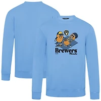 Men's Levelwear  Light Blue Milwaukee Brewers Zane Ballpark Food Pullover Sweatshirt