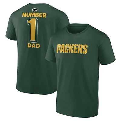 Men's Green Green Bay Packers #1 Dad Jersey T-Shirt