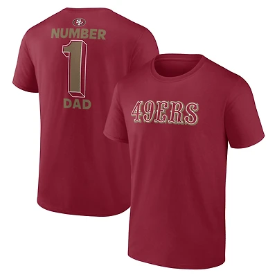 Men's Scarlet San Francisco 49ers #1 Dad Jersey T-Shirt