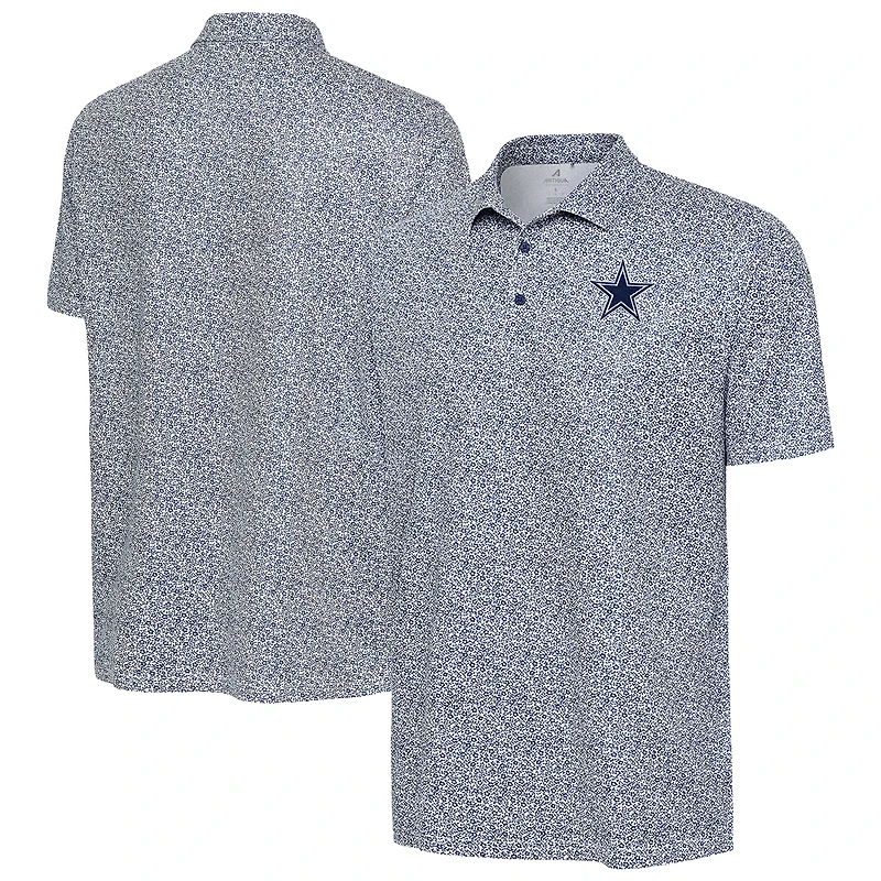 Men's Antigua White Dallas Cowboys Field Ditsy Polo
