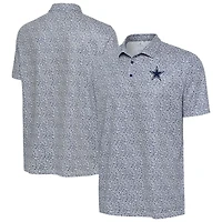 Men's Antigua White Dallas Cowboys Field Ditsy Polo