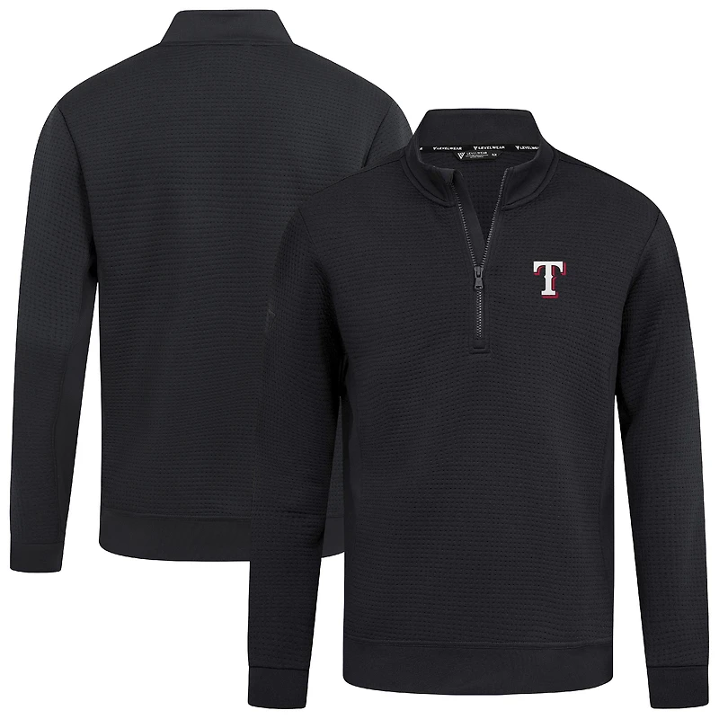 Men's Levelwear Black Texas Rangers Cushion Insignia 2.0 Quarter-Zip Pullover