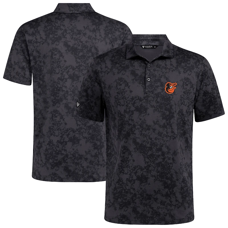Men's Levelwear Black Baltimore Orioles Whisper Insignia 2.0 Polo