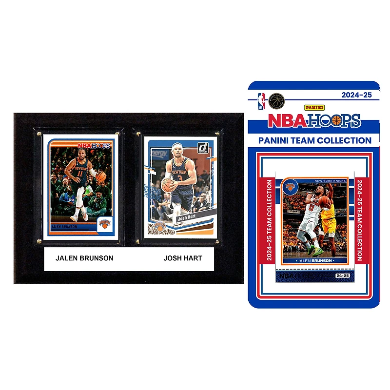 New York Knicks 6" x 8" Player Plaque & 2024 Team Trading Card Set