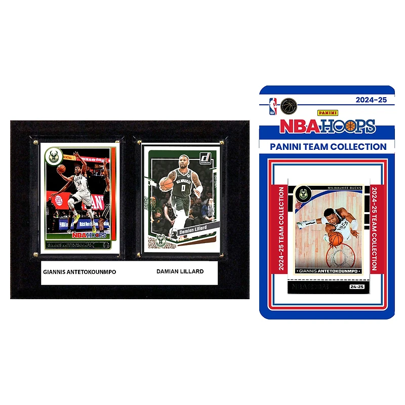 Milwaukee Bucks 6" x 8" Player Plaque & 2024-25 Team Trading Card Set