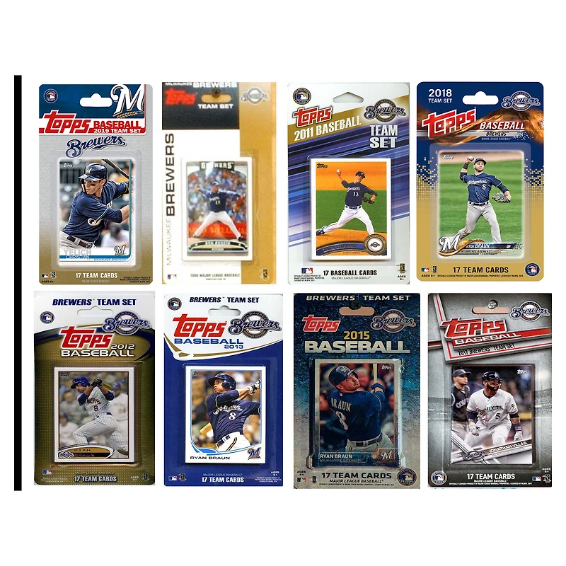 Milwaukee Brewers Trading Card Team Sets