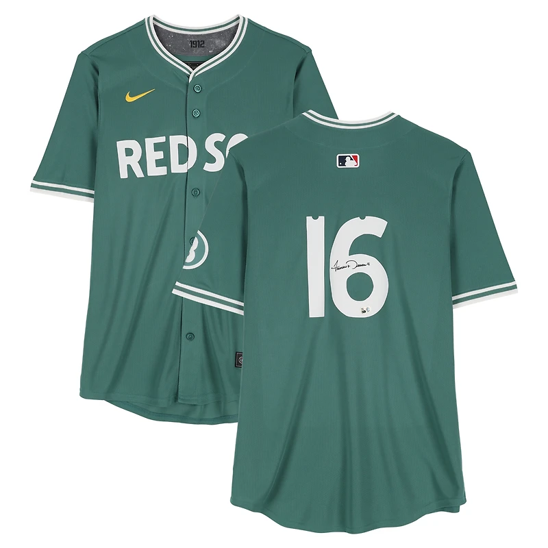 Jarren Duran Boston Red Sox Autographed Green Nike City Connect Limited Jersey