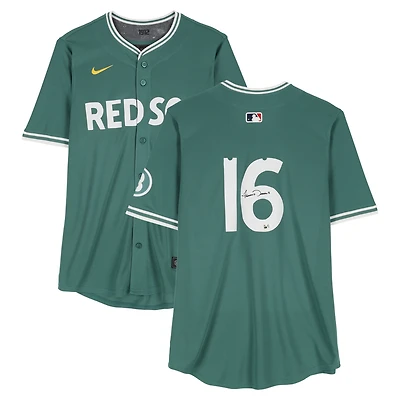 Jarren Duran Boston Red Sox Autographed Green Nike City Connect Limited Jersey