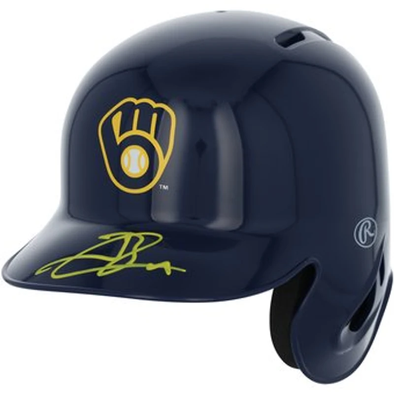 Jackson Chourio Milwaukee Brewers Autographed Mini Batting Helmet
