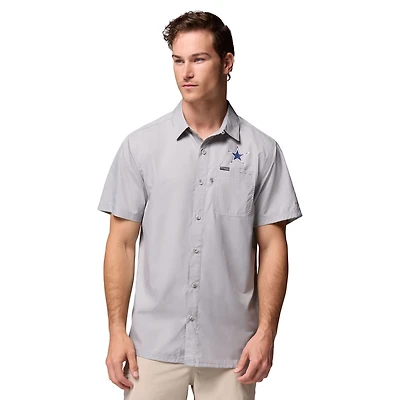 Men's Columbia  Gray Dallas Cowboys Slack Tide Camp Button-Up Shirt