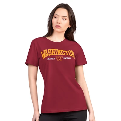 Women's G-III 4Her by Carl Banks  Burgundy Washington Commanders Super-Slim Lightweight Winning Crew T-Shirt