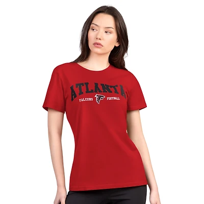 Women's G-III 4Her by Carl Banks  Red Atlanta Falcons Super-Slim Lightweight Winning Crew T-Shirt