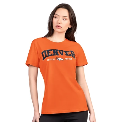 Women's G-III 4Her by Carl Banks  Orange Denver Broncos Super-Slim Lightweight Winning Crew T-Shirt
