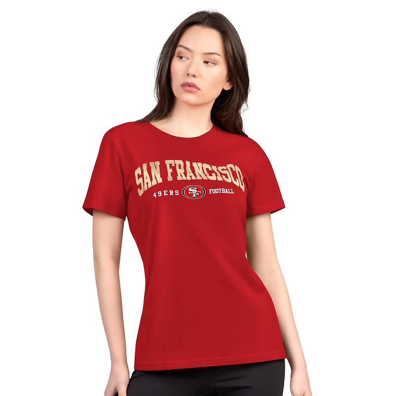 Women's G-III 4Her by Carl Banks  Scarlet San Francisco 49ers Super-Slim Lightweight Winning Crew T-Shirt