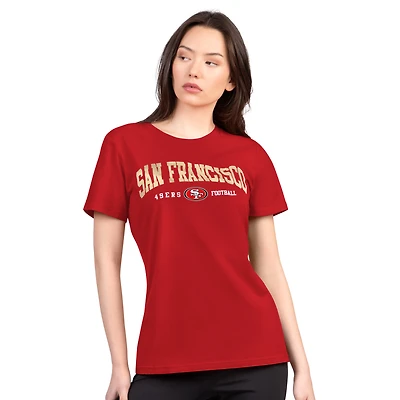 Women's G-III 4Her by Carl Banks  Scarlet San Francisco 49ers Super-Slim Lightweight Winning Crew T-Shirt