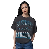 Women's Starter Heather Black Carolina Panthers Oversized Hall of Fame T-Shirt