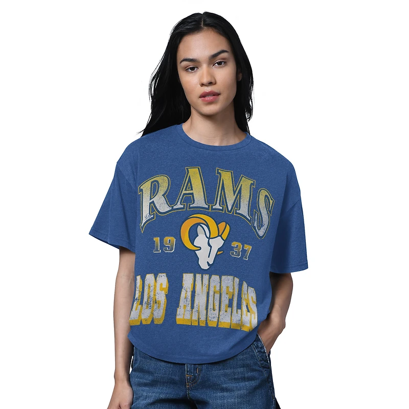 Women's Starter Heather Royal Los Angeles Rams Oversized Hall of Fame T-Shirt