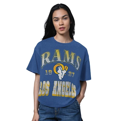 Women's Starter Heather Royal Los Angeles Rams Oversized Hall of Fame T-Shirt
