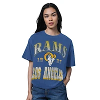 Women's Starter Heather Royal Los Angeles Rams Oversized Hall of Fame T-Shirt