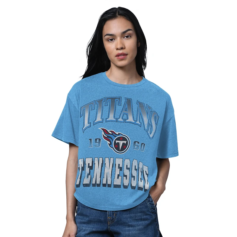 Women's Starter Light Blue Tennessee Titans Oversized Hall of Fame T-Shirt