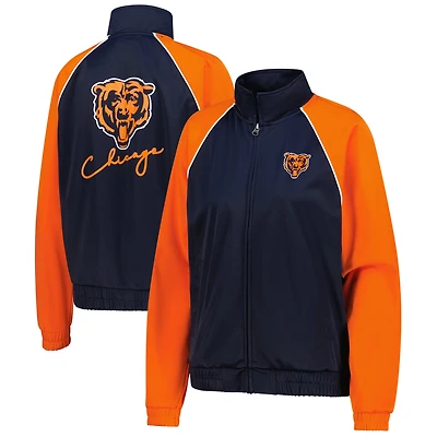 Women's G-III 4Her by Carl Banks Navy Chicago Bears Replay Full-Zip Track Jacket