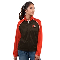 Women's G-III 4Her by Carl Banks Brown Cleveland Browns Replay Full-Zip Track Jacket