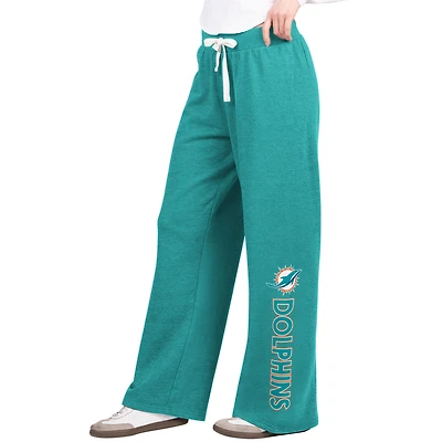 Women's G-III 4Her by Carl Banks Aqua Miami Dolphins Field Wide Leg Sweatpants