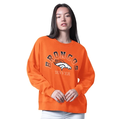 Women's G-III 4Her by Carl Banks Orange Denver Broncos Oversized Feud Sweatshirt