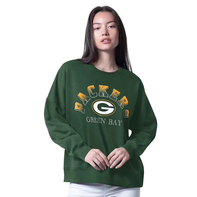 Women's G-III 4Her by Carl Banks Green Bay Packers Oversized Feud Sweatshirt