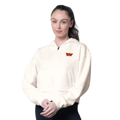 Women's MSX by Michael Strahan Cream Washington Commanders Eleanor Full-Zip Hoodie
