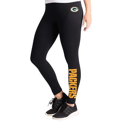 Women's G-III 4Her by Carl Banks Black Green Bay Packers Pregame Leggings