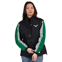 Women's Starter Black/Kelly Green Philadelphia Eagles Thursday Night Gridiron Half-Zip Jacket
