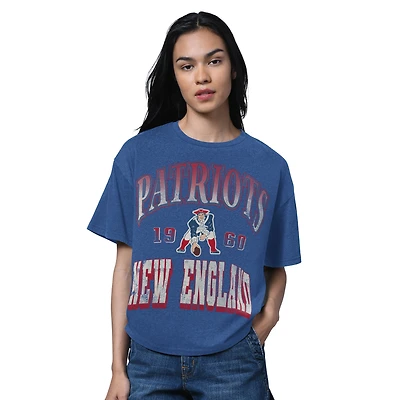 Women's Starter Heather Royal New England Patriots Oversized Hall of Fame T-Shirt