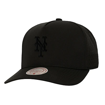 Men's Mitchell & Ness  Black New York Mets Perfect Icon Pro Pinch Snapback Hat