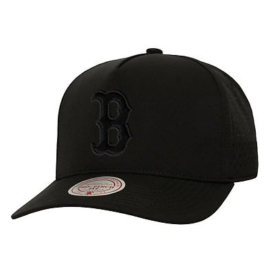 Men's Mitchell & Ness  Black Boston Red Sox Perfect Icon Pro Pinch Snapback Hat