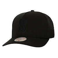 Men's Mitchell & Ness  Black Seattle Mariners Perfect Icon Pro Pinch Snapback Hat