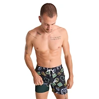 Men's Chubbies Black Green Bay Packers The Neon 5.5" Classic Lined Swim Trunks