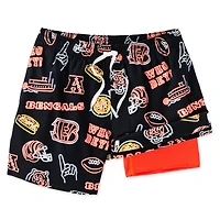 Men's Chubbies Black Cincinnati Bengals The Neon 5.5" Classic Lined Swim Trunks