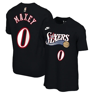 Unisex Nike Tyrese Maxey Black Philadelphia 76ers Name & Number T-Shirt - Classic Edition