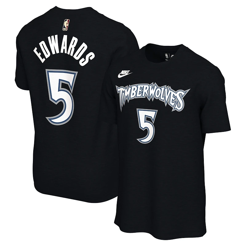 Unisex Nike Anthony Edwards Black Minnesota Timberwolves Name & Number T-Shirt - Classic Edition