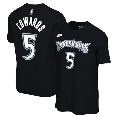 Unisex Nike Anthony Edwards Black Minnesota Timberwolves Name & Number T-Shirt - Classic Edition
