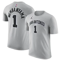 Unisex Jordan Brand Victor Wembanyama Silver San Antonio Spurs Name & Number T-Shirt - Statement Edition