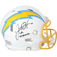 Justin Herbert Los Angeles Chargers Autographed Riddell Speed Authentic Helmet with "LA Strong" Inscription